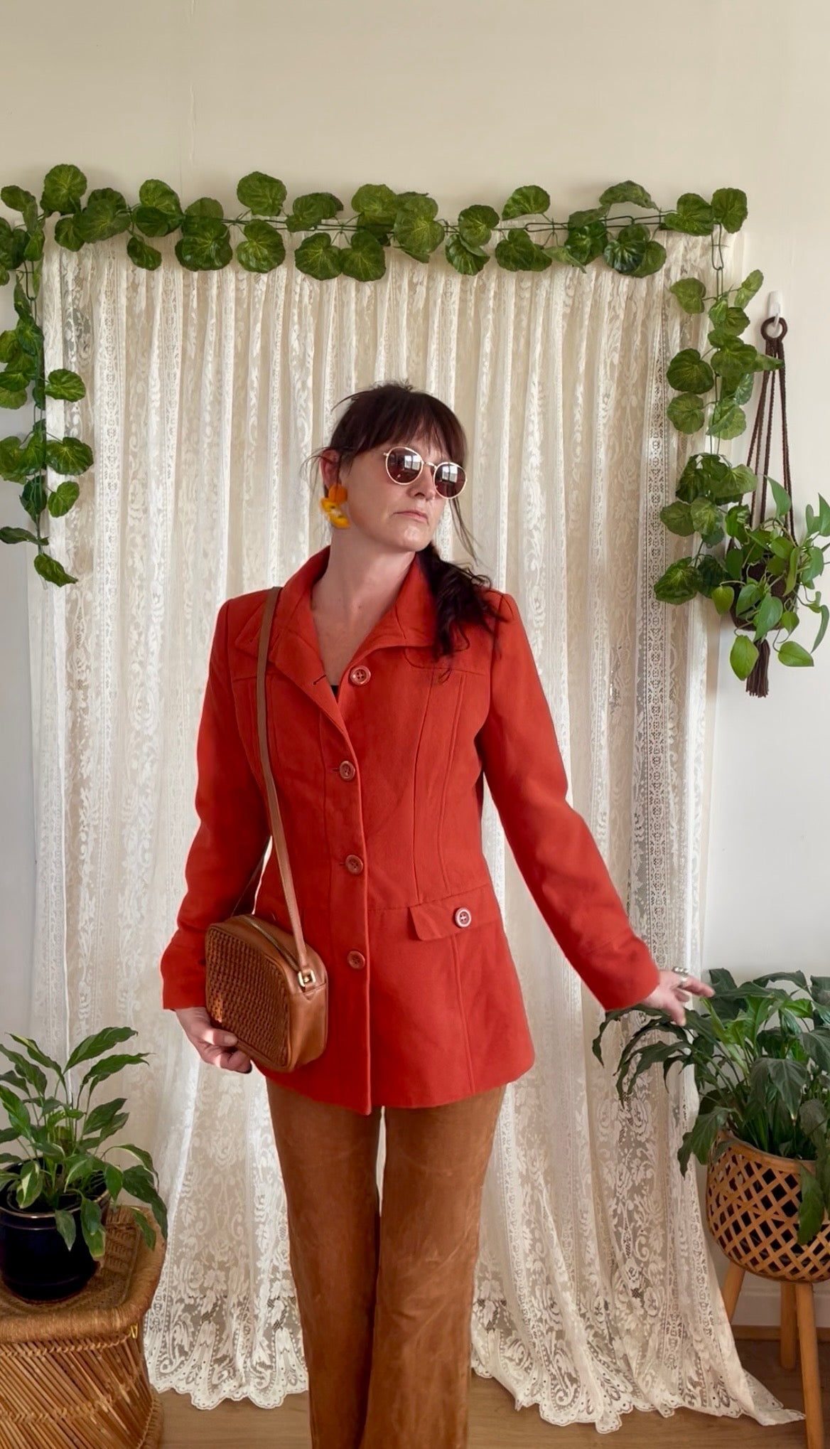 Burnt Orange Vintage Style Blazer