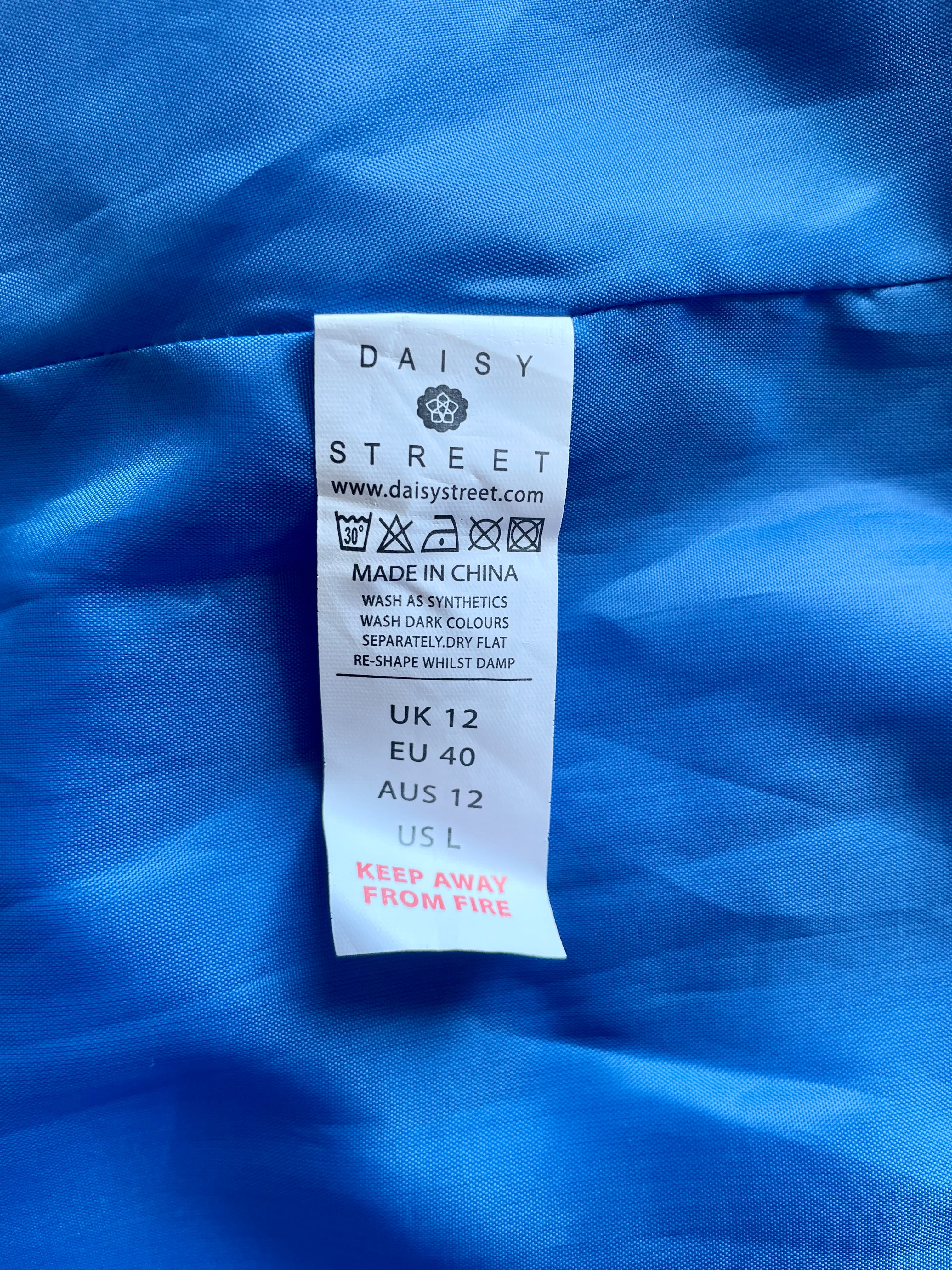 BNWT Daisy Street Blue Cord Belted Blazer Jacket • 90s Retro Ribbed Velvet Look Longline Coat