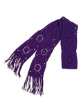 Purple Crochet Square Scarf with Fringe