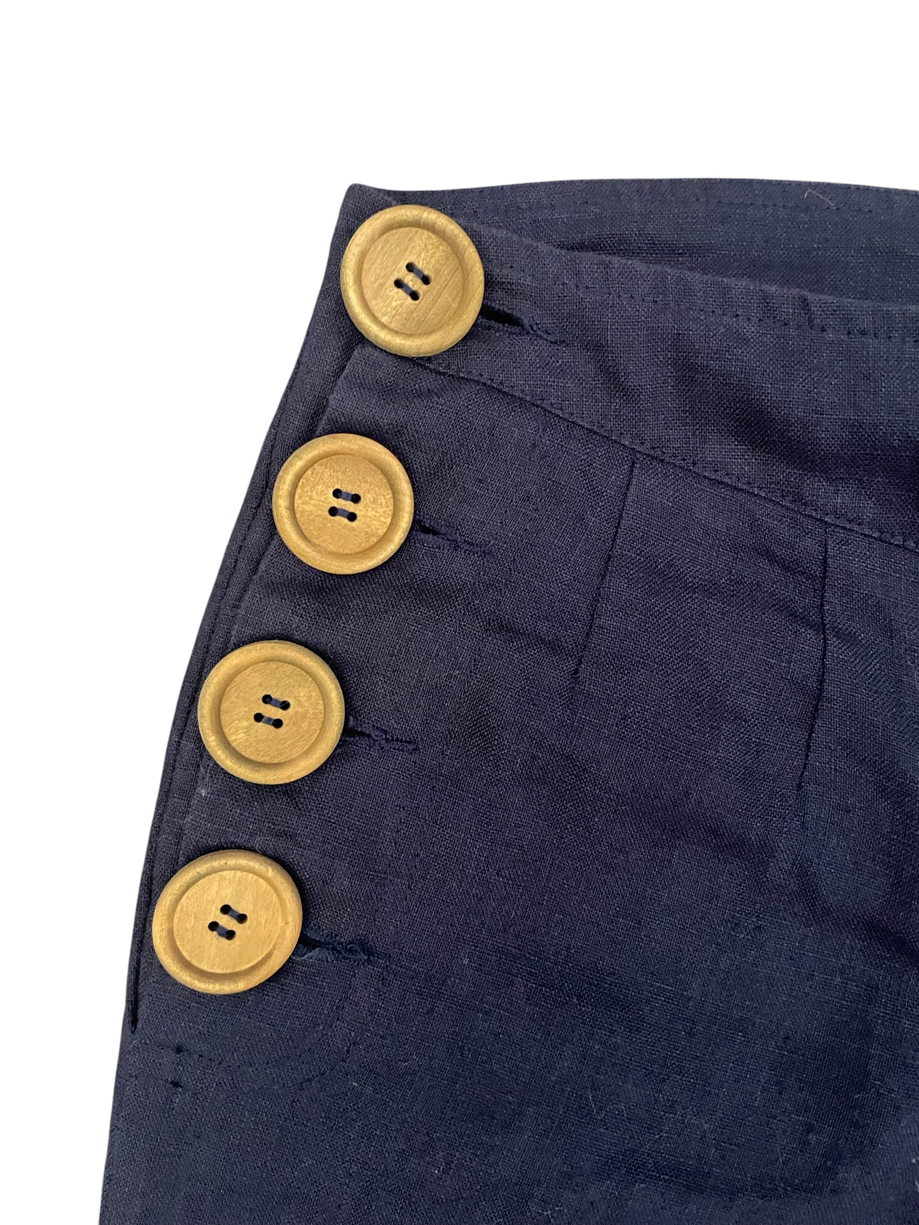 Navy Blue Button Up Trousers