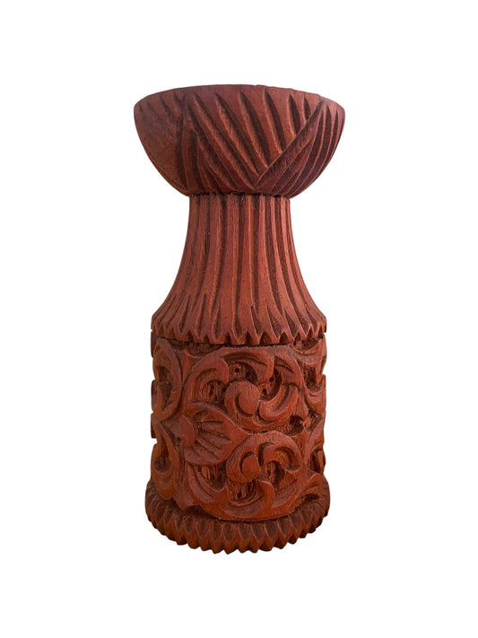 Hand carved Wooden Candle Holder