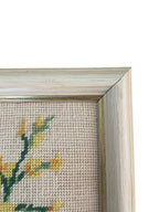 Vintage Tulips completed cross stitch in Frame D’art