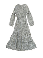 Long Sleeve Sage Paisley Print Dress