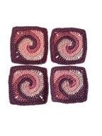 Crochet coasters Set of 4 - Purple Swirl