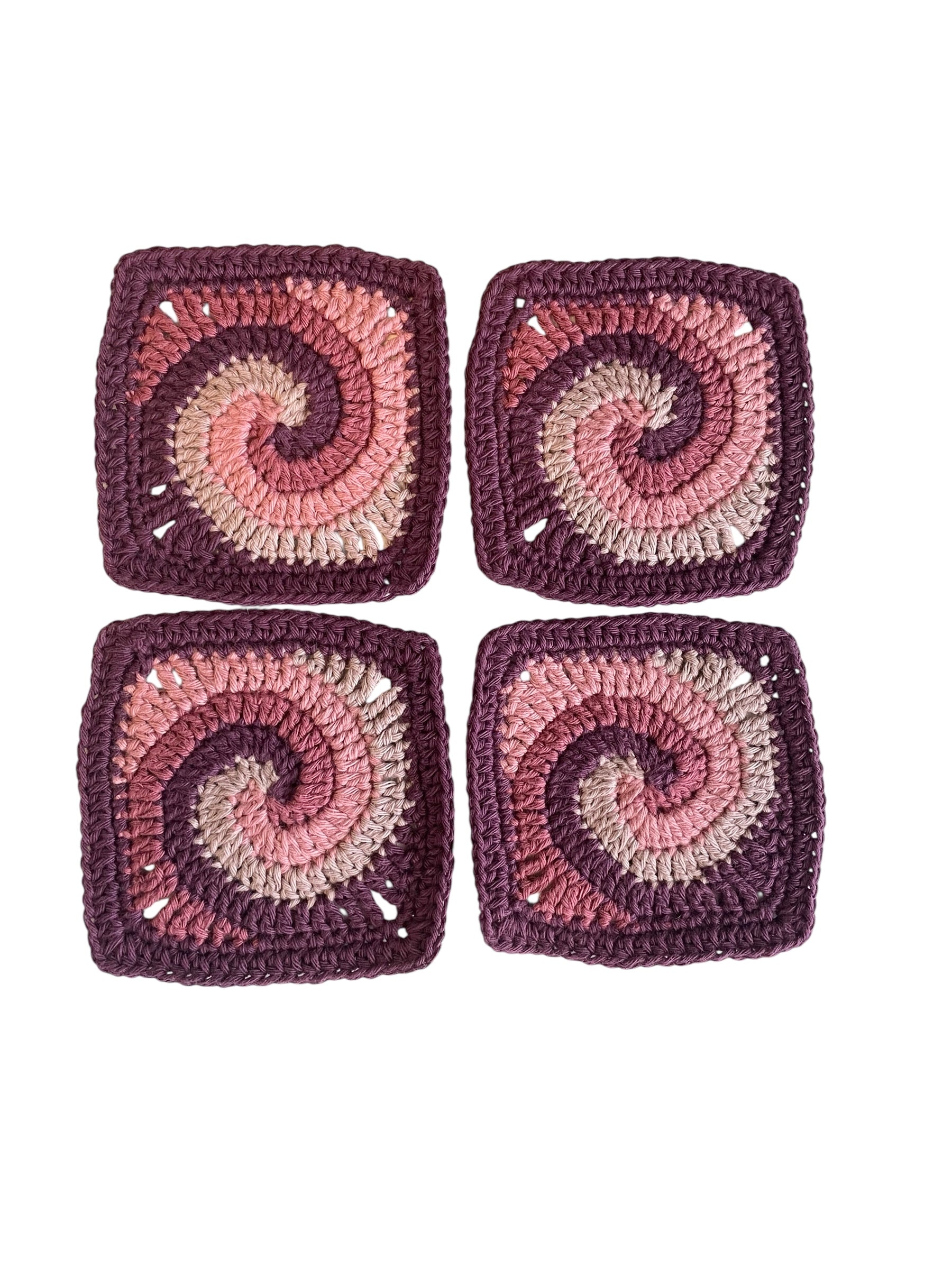 Crochet coasters Set of 4 - Purple Swirl