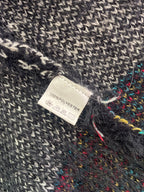 Black & Multicolour Pattern Eyelash knit cardigan