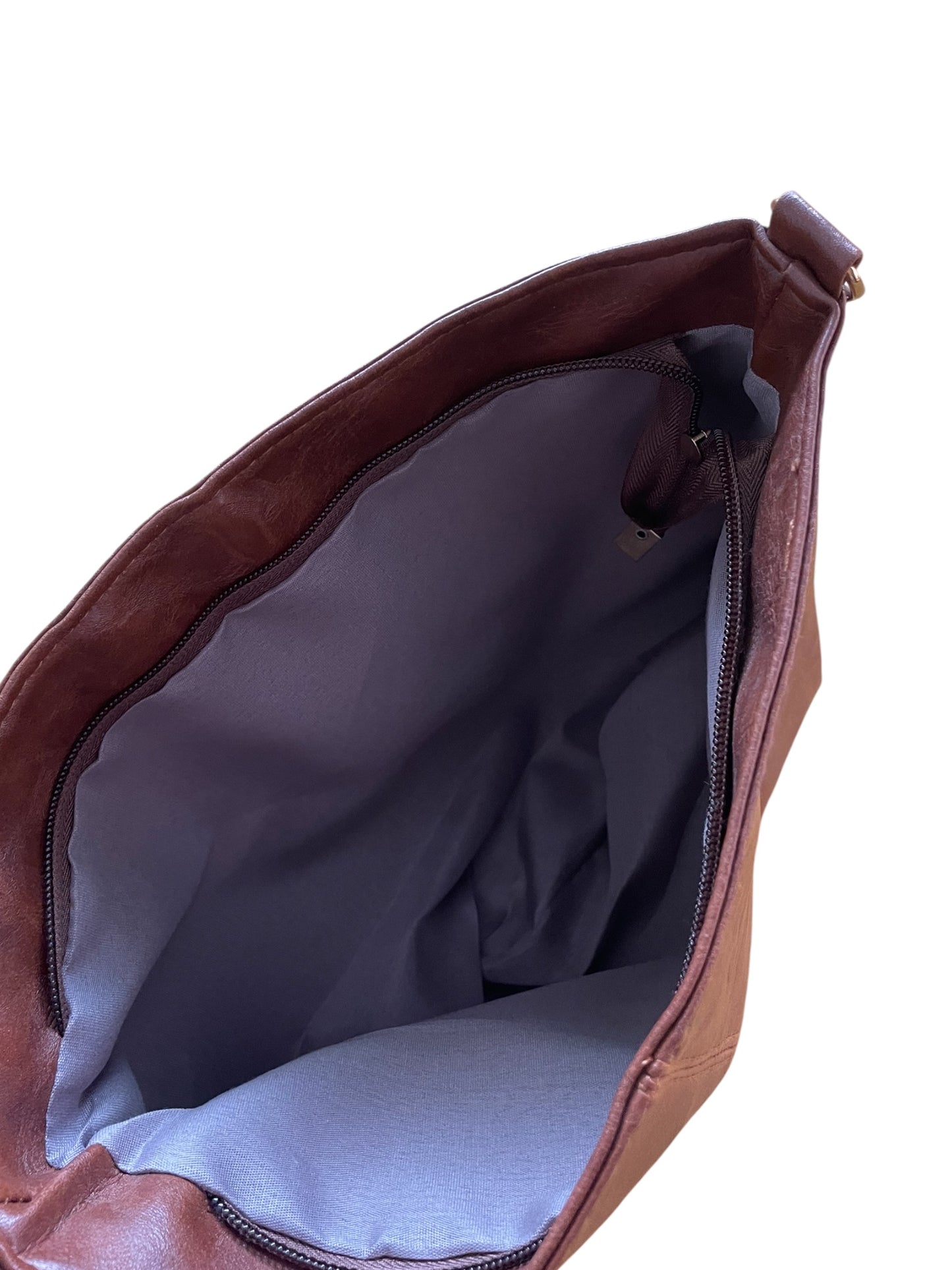 Faux Leather Chocolate Brown Bag
