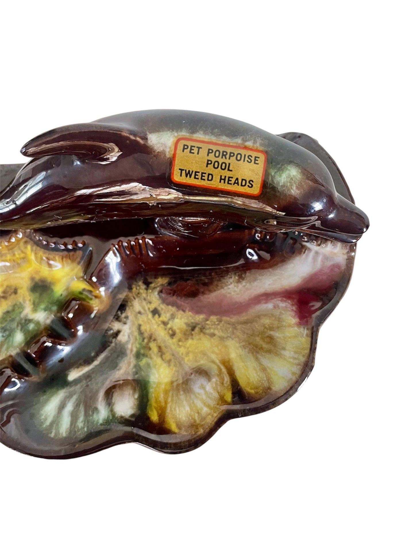 Vintage Ceramic Tweed Heads Dolphin Ashtray