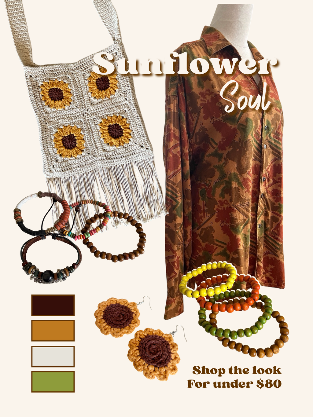 Sunflower Soul Boho Outfit Bundle - Size 12-20 (OSFM)