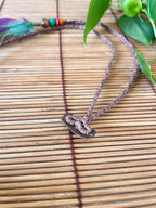 Feather & Hemp Hair Extension - Double Stranded Brown with Rainbow Feathers