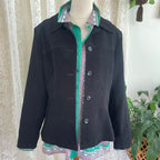 Womens Black Button Up Blazer Jacket