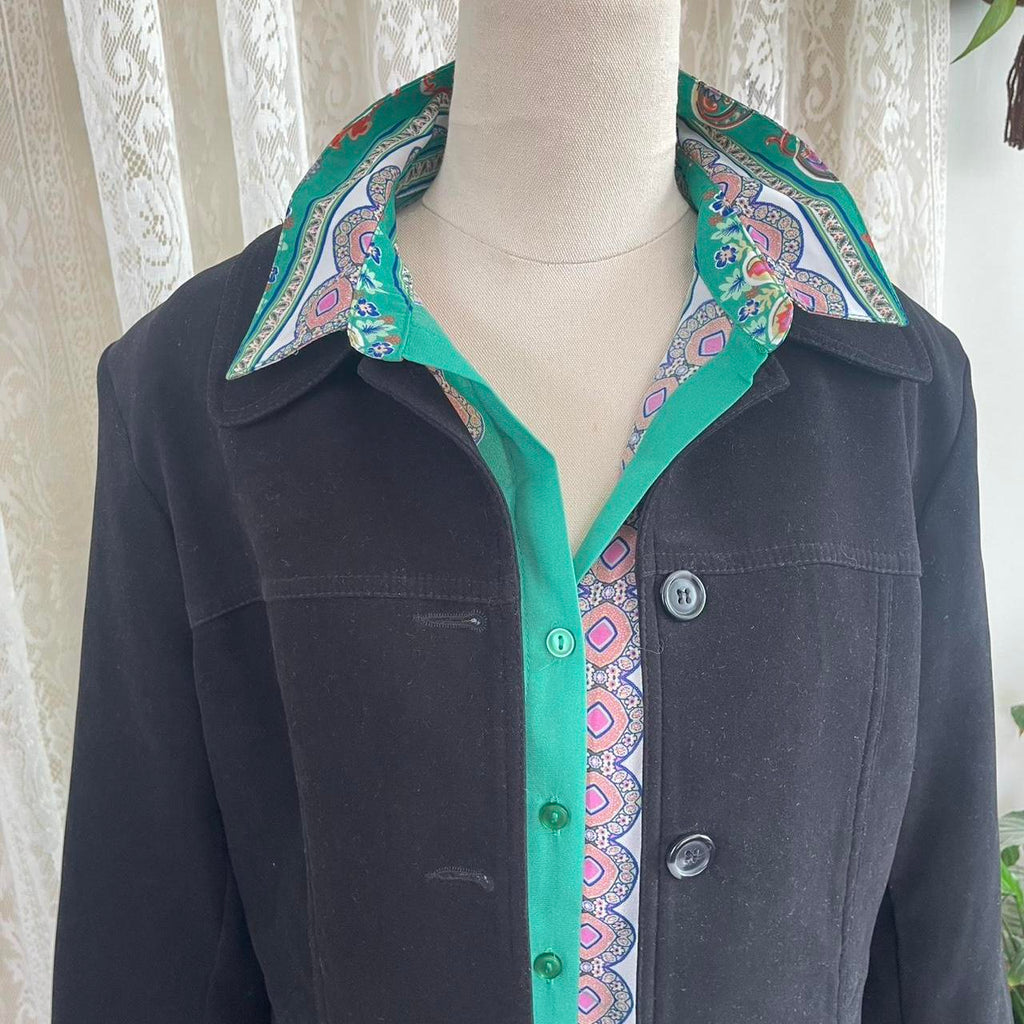 Womens Black Button Up Blazer Jacket