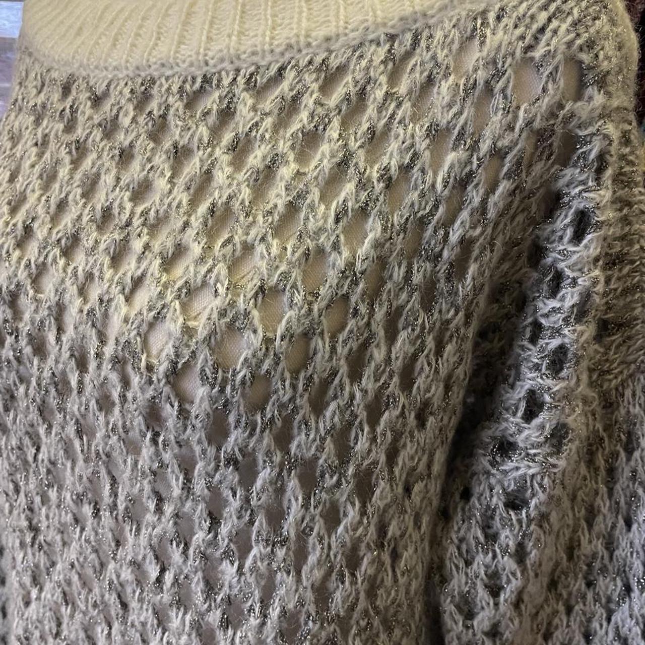Silver knitted mesh jumper