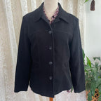 Womens Black Button Up Blazer Jacket