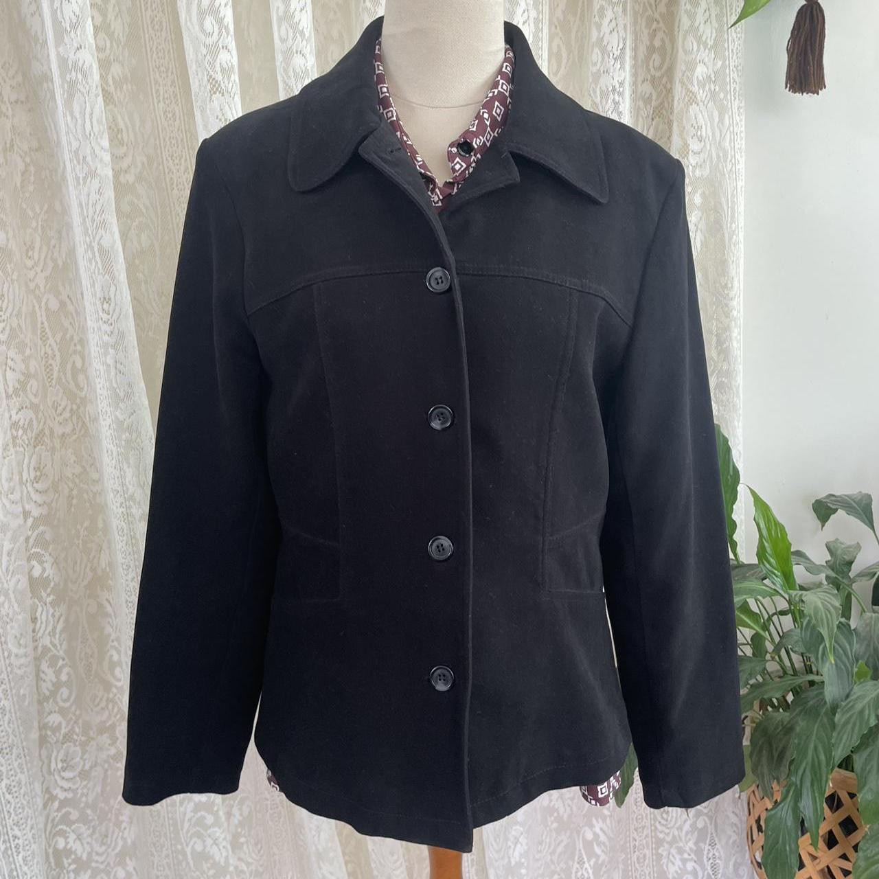 Womens Black Button Up Blazer Jacket