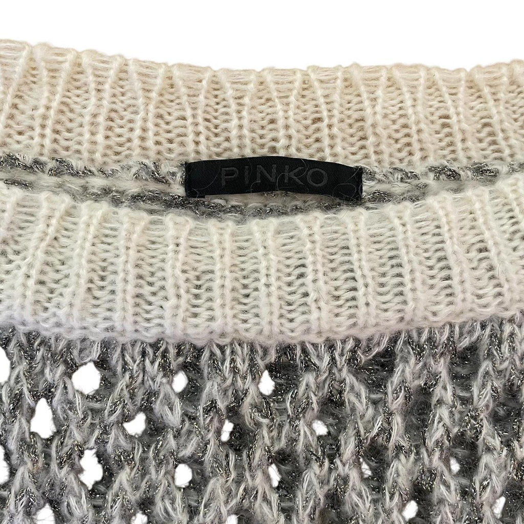 Silver knitted mesh jumper