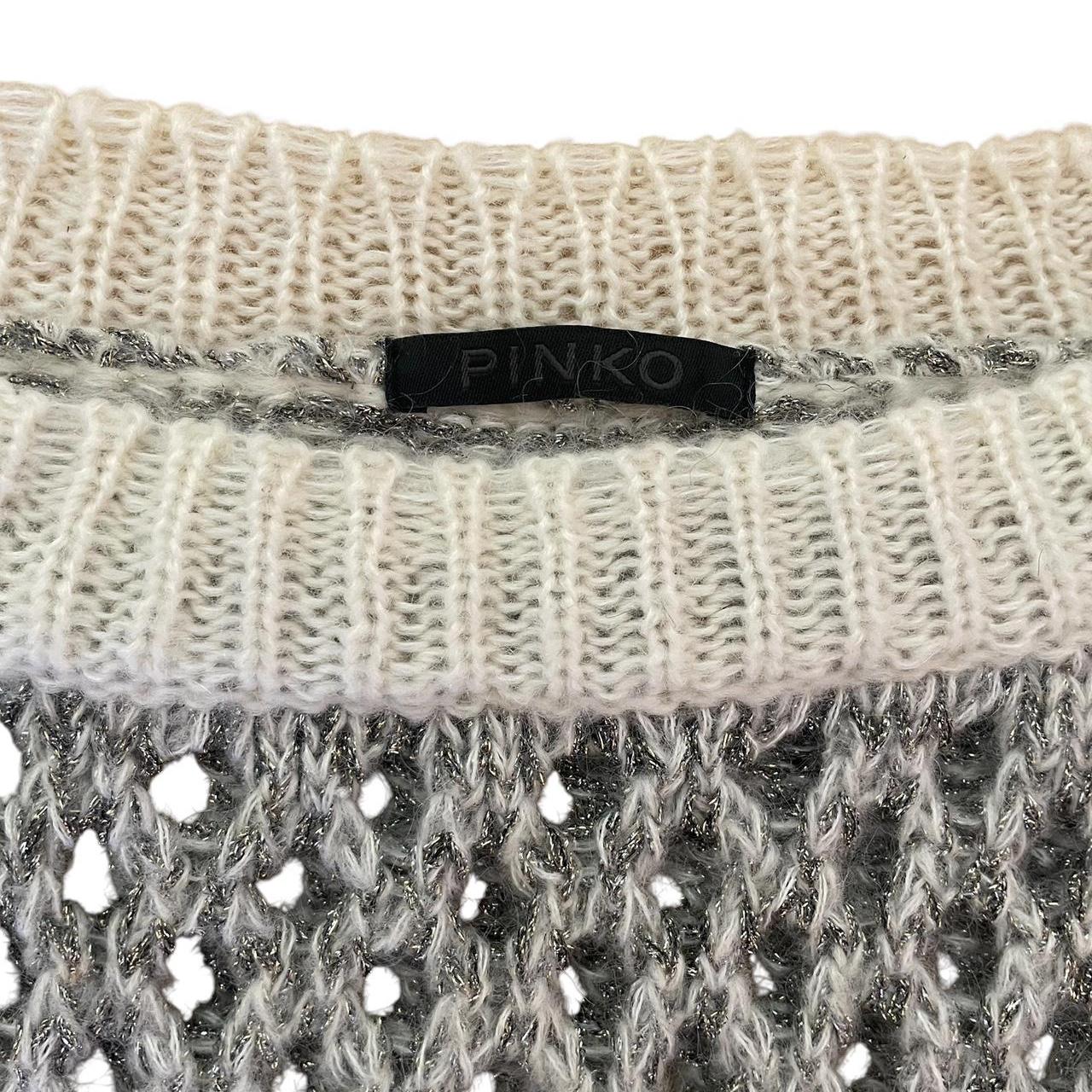 Silver knitted mesh jumper