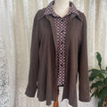 Brown suede look over shirt