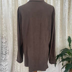Brown suede look over shirt