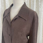 Brown suede look over shirt