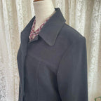 Womens Black Button Up Blazer Jacket