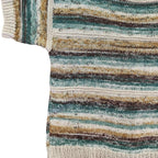 Handmade knitted short sleeve striped top.