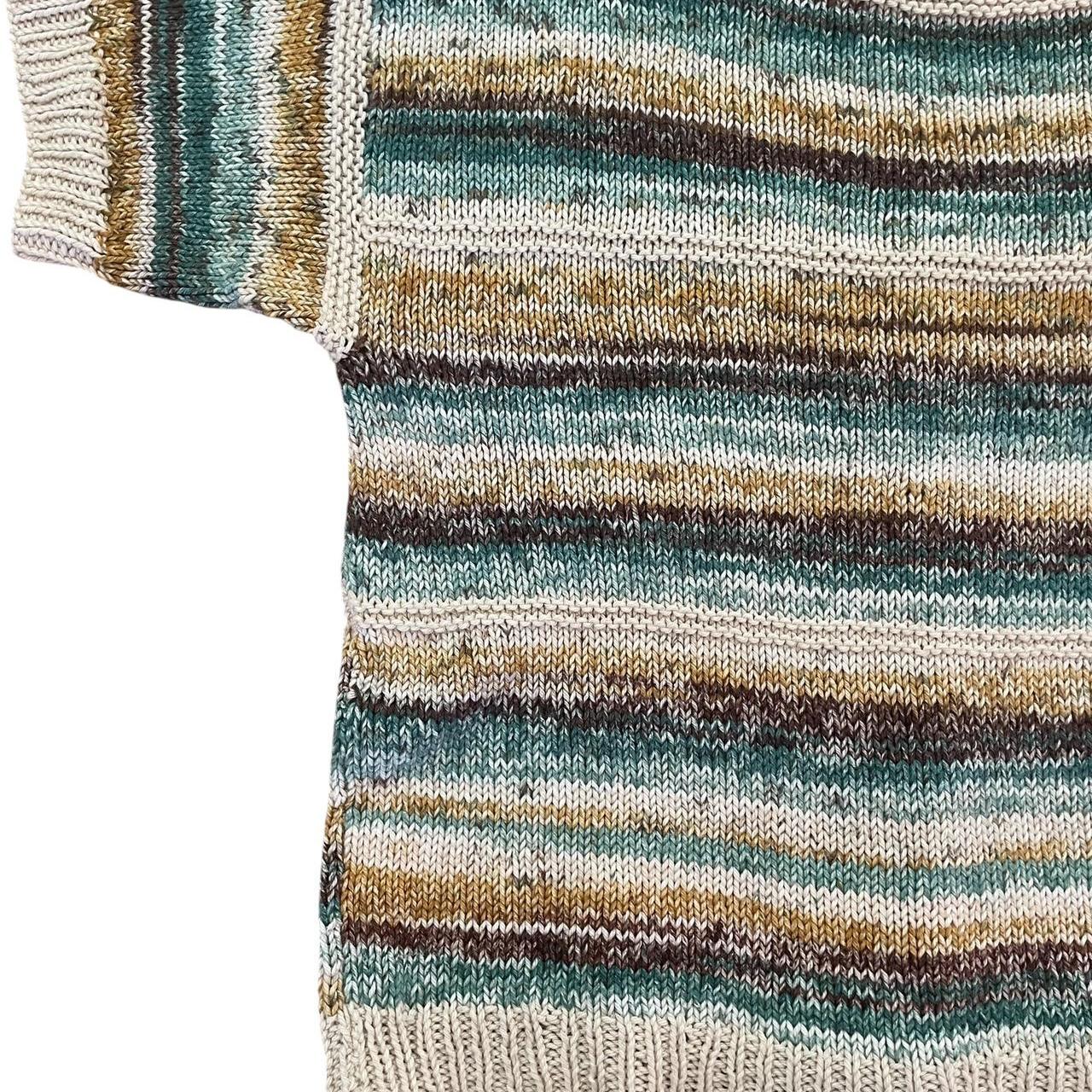 Handmade knitted short sleeve striped top.