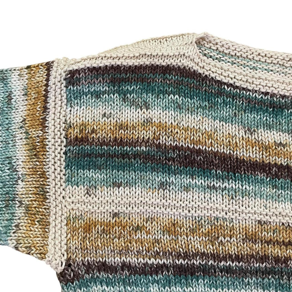 Handmade knitted short sleeve striped top.