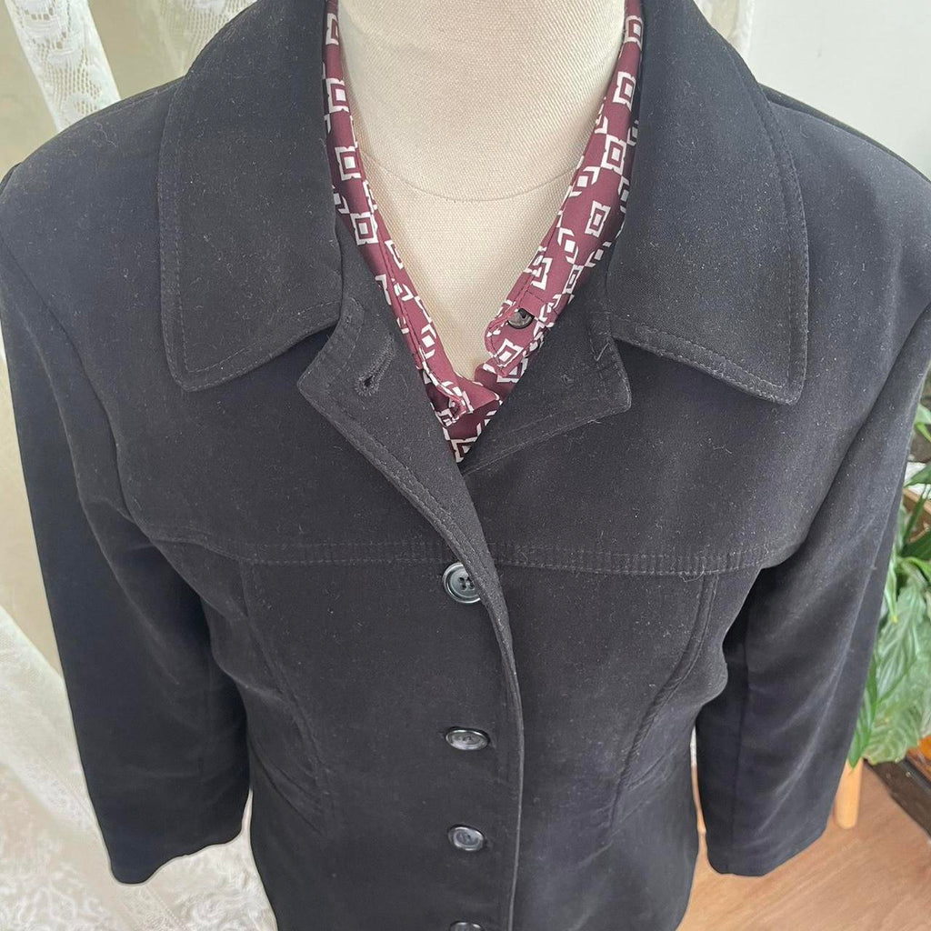 Womens Black Button Up Blazer Jacket