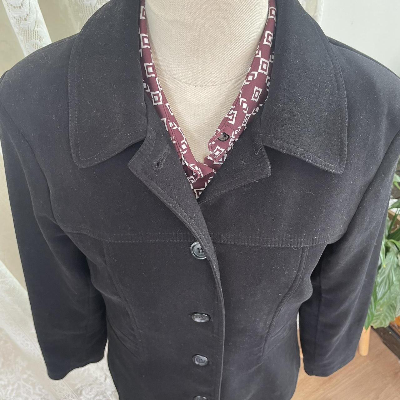 Womens Black Button Up Blazer Jacket