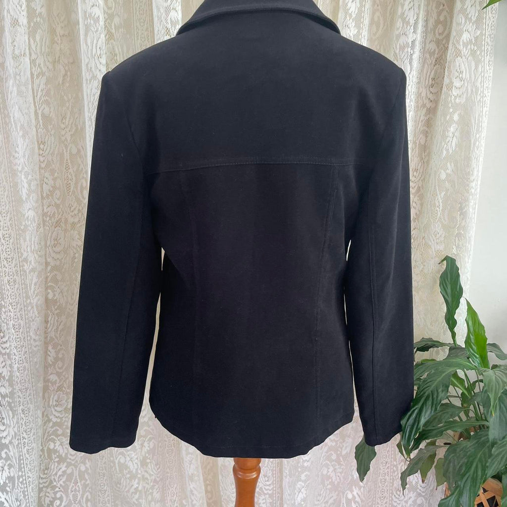 Womens Black Button Up Blazer Jacket