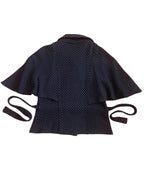 Black & Grey Batwing Short Sleeve Jacket