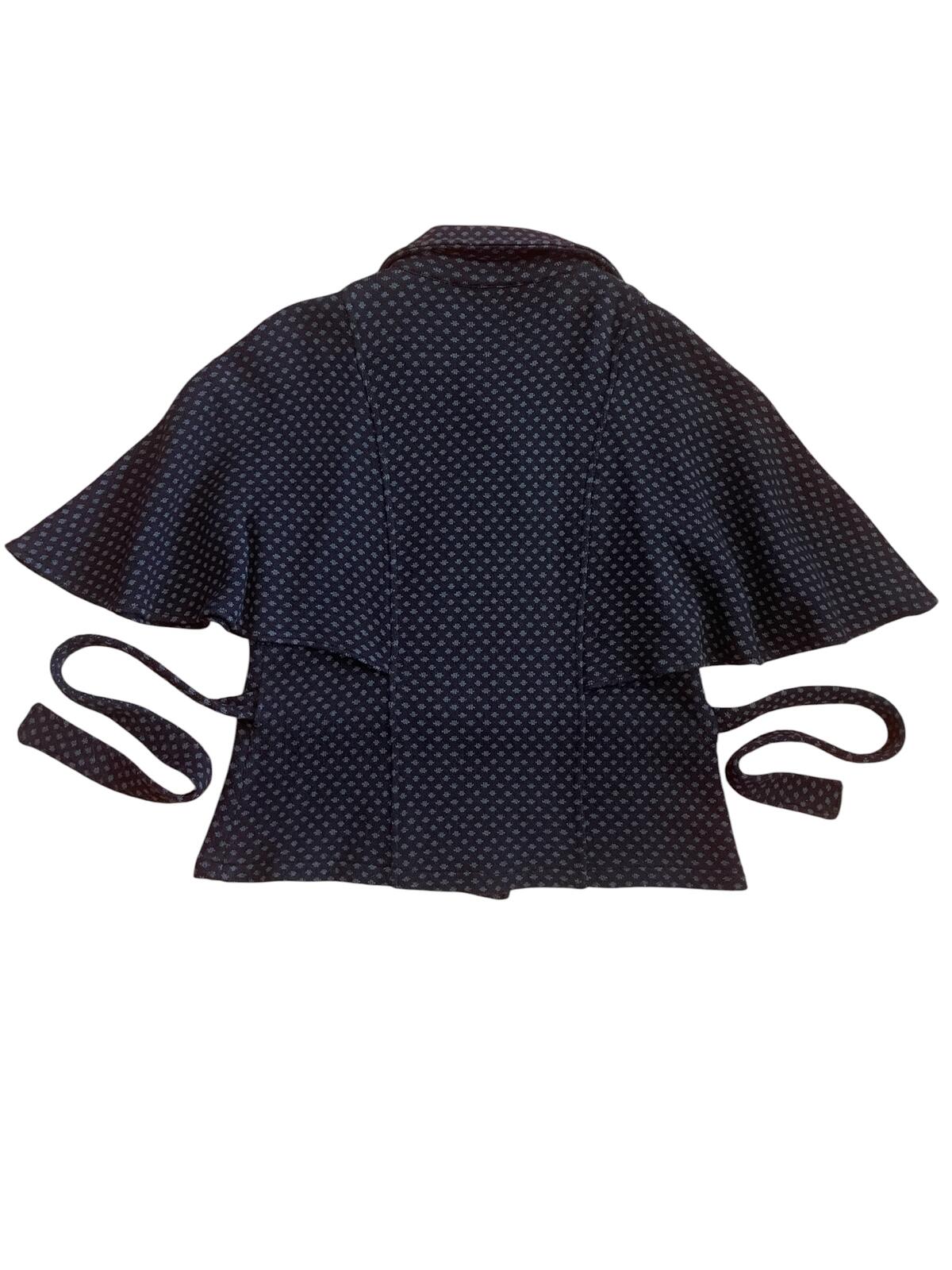 Black & Grey Batwing Short Sleeve Jacket