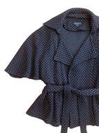 Black & Grey Batwing Short Sleeve Jacket