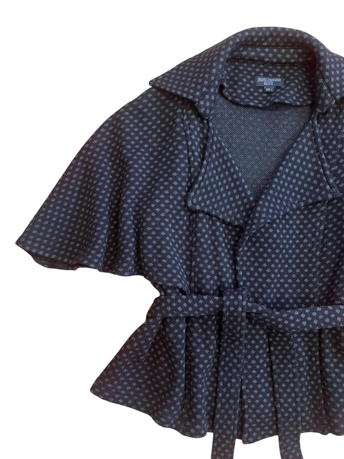Black & Grey Batwing Short Sleeve Jacket