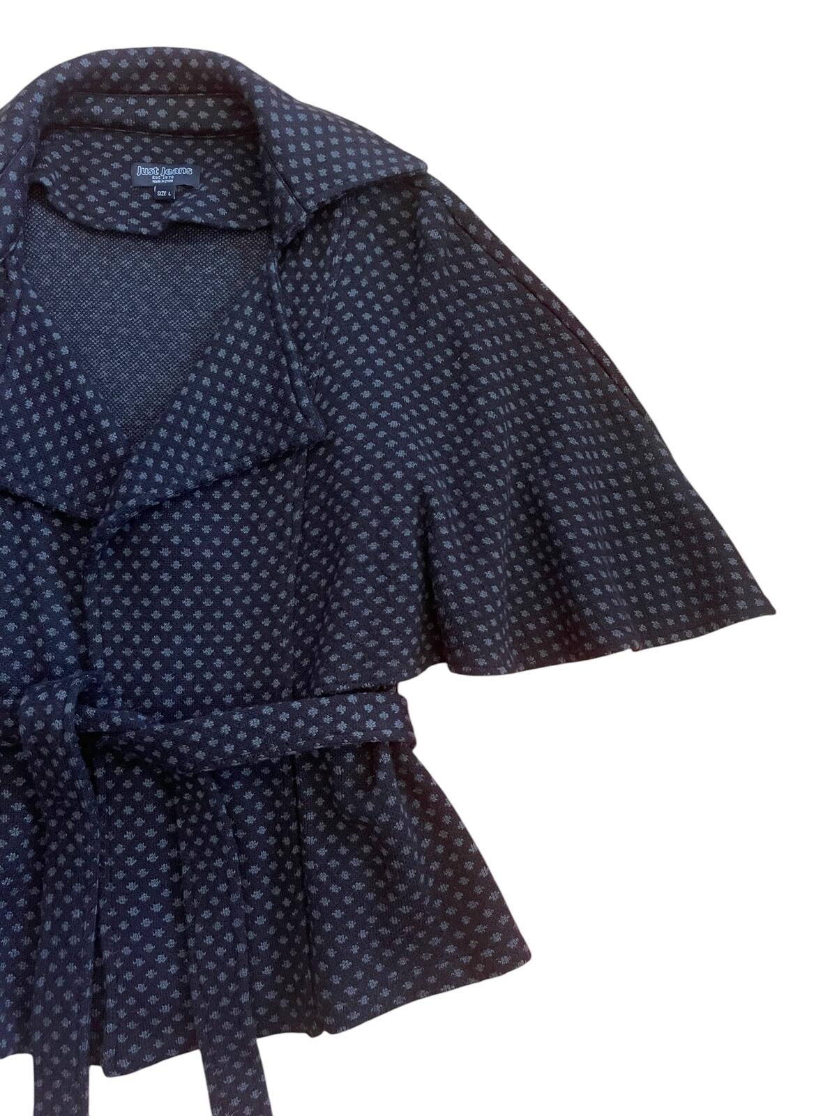 Black & Grey Batwing Short Sleeve Jacket