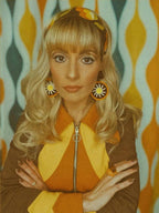 Here comes the Sun retro Groovy funky earrings