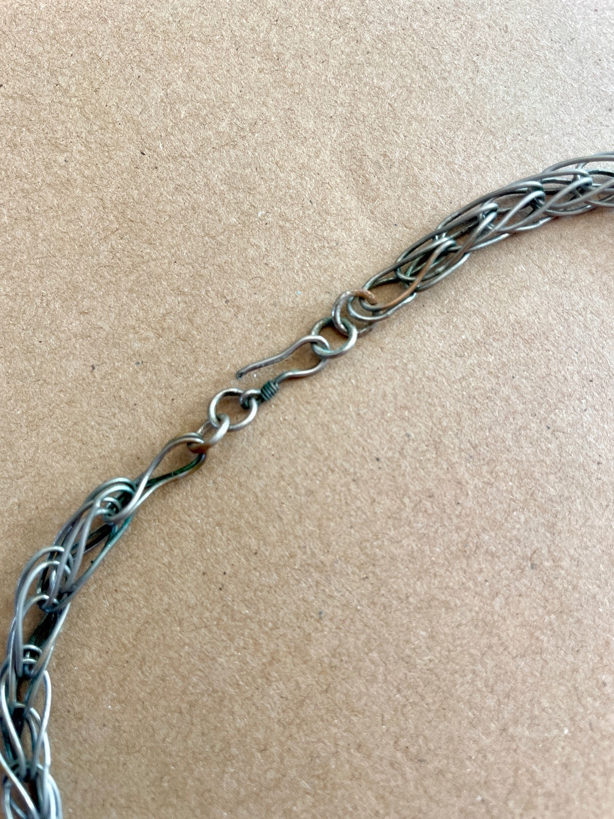 Vintage 1990s Gothic Bib Necklace – Silver Tone Hematite Look Fringe Choker