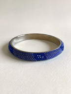 Blue Bangle Stack Set of 3 - Acrylic and Brass mix