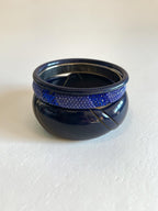 Blue Bangle Stack Set of 3 - Acrylic and Brass mix