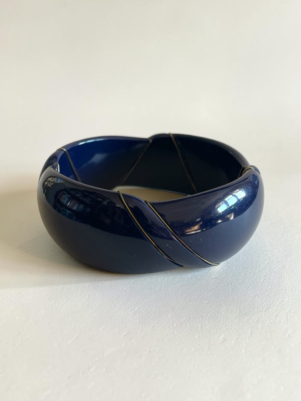 Blue Bangle Stack Set of 3 - Acrylic and Brass mix