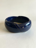 Blue Bangle Stack Set of 3 - Acrylic and Brass mix