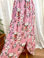 Pink Floral Off Shoulder Dress