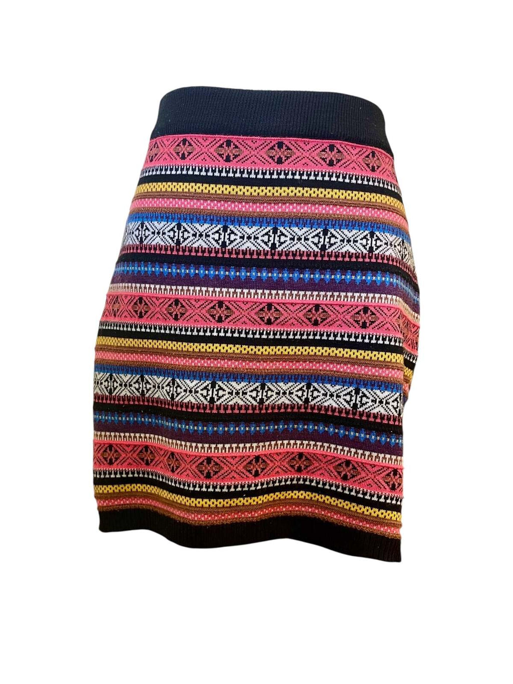 Wool blend Aztec pattern mini skirt