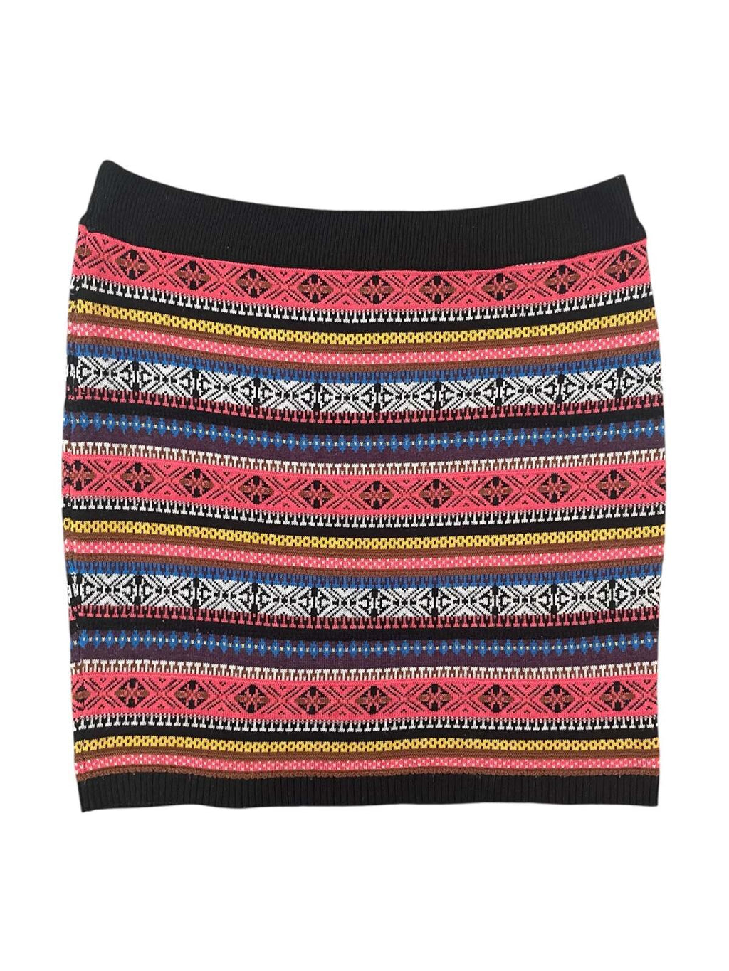 Wool blend Aztec pattern mini skirt
