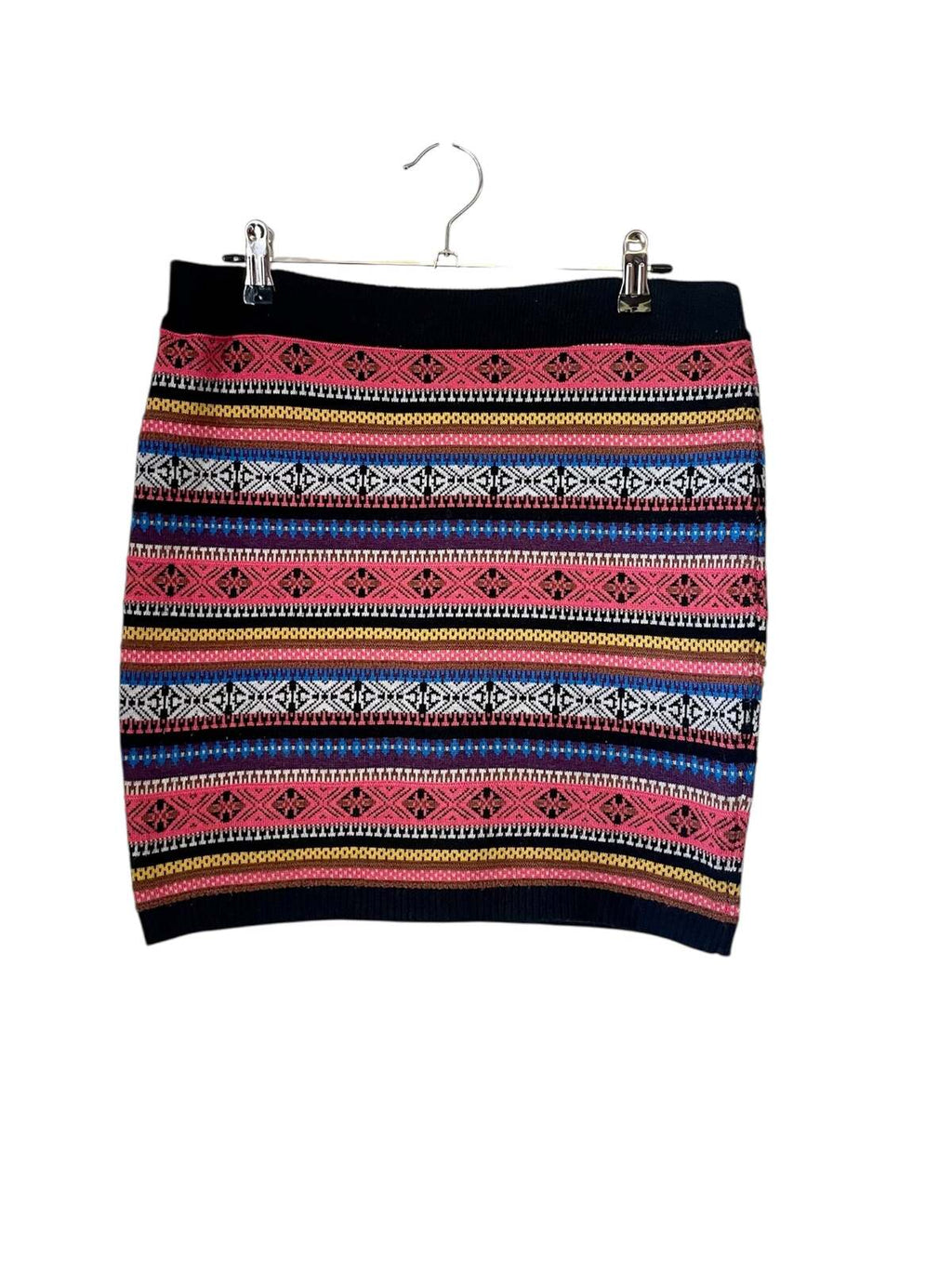 Wool blend Aztec pattern mini skirt