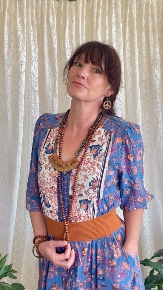 Artisan Wood Bead & Genuine Leather Statement Necklace – Multi-Strand Boho Bib